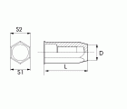 TUERCA REMACHABLE ACERO BRALO HEXAGONAL BAJA FONDO CERRADO